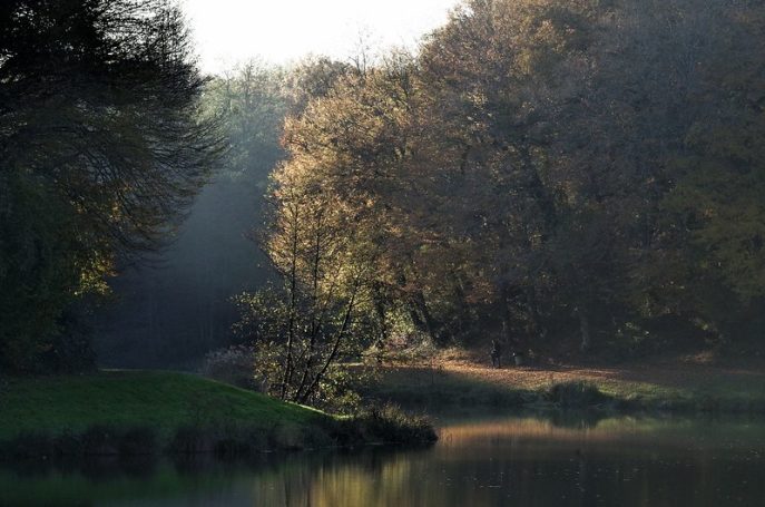 heure dorée sur le lac de Blasimon